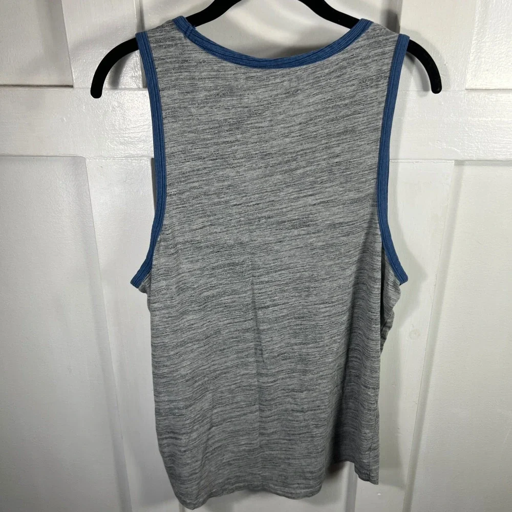 Hollister Mens Grey Heather Blue Trim Pocket Tank Top Shirt Medium 1530